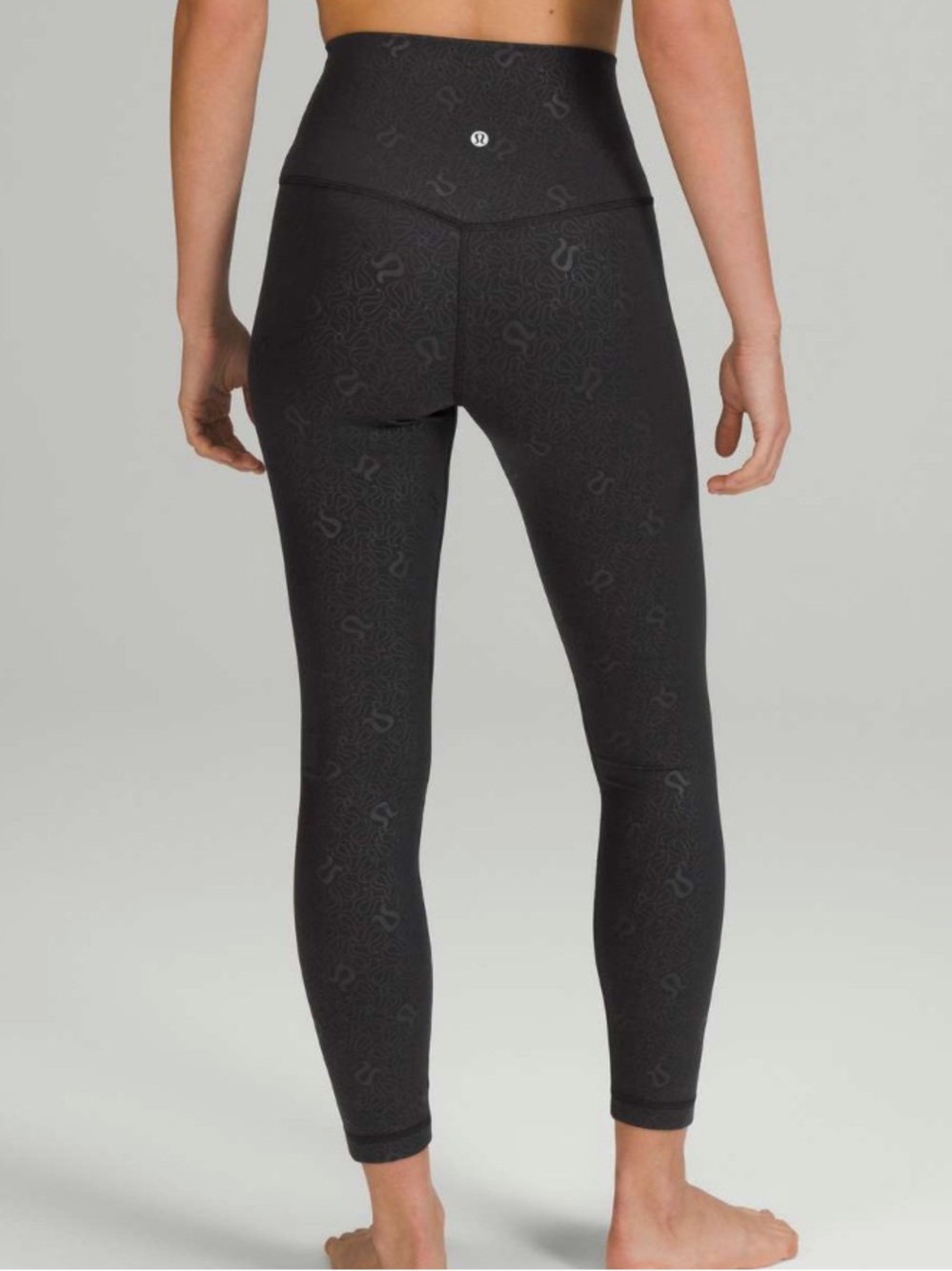 lululemon align Black High-Rise Leggings with Subtle Logo Jacquard